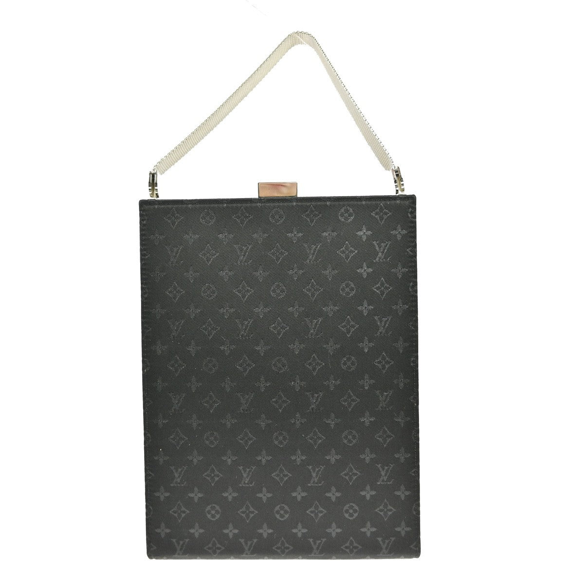 Louis Vuitton Saint Ange Handbag Monogram Satin Black Satin Handbag (Pre-Owned)