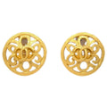 Chanel Cc Round Earrings Metal Gold Gold_Plated Earrings Jewelry (Pre-Owned)