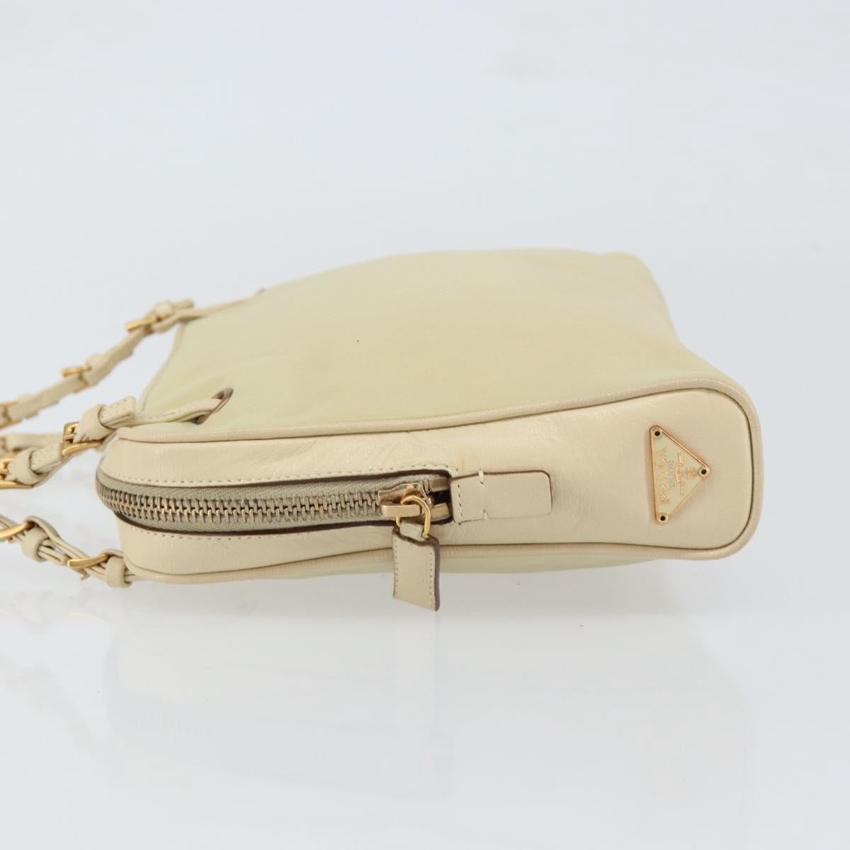 Prada Vintage Handbag Tessuto Beige Nylon Handbag (Pre-Owned)