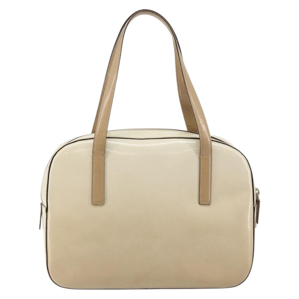 Prada Re-Edition 1995 Handbag Patent Leather Beige Patent_Leather Handbag (Pre-Owned)