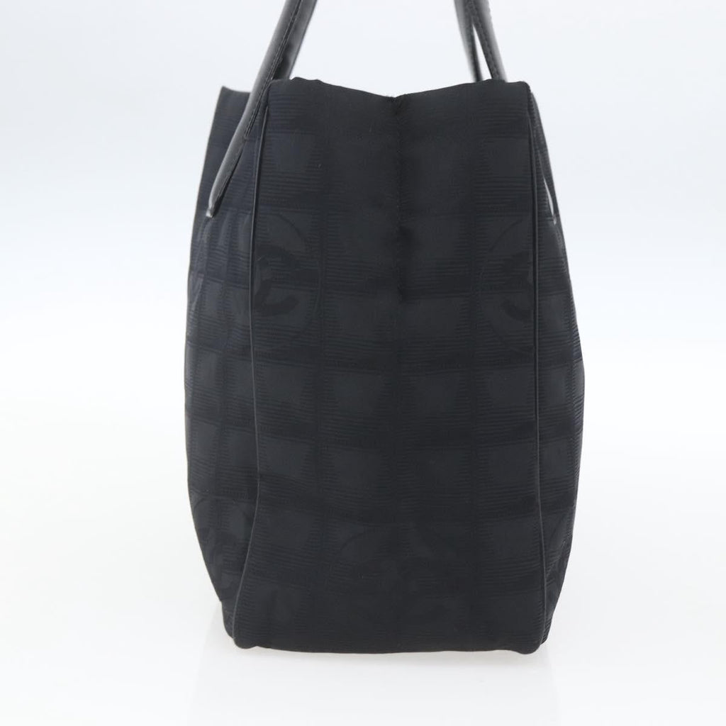 Chanel Travel Line Tote Nylon Black Nylon Tote Bag Bag (Pre-Owned)