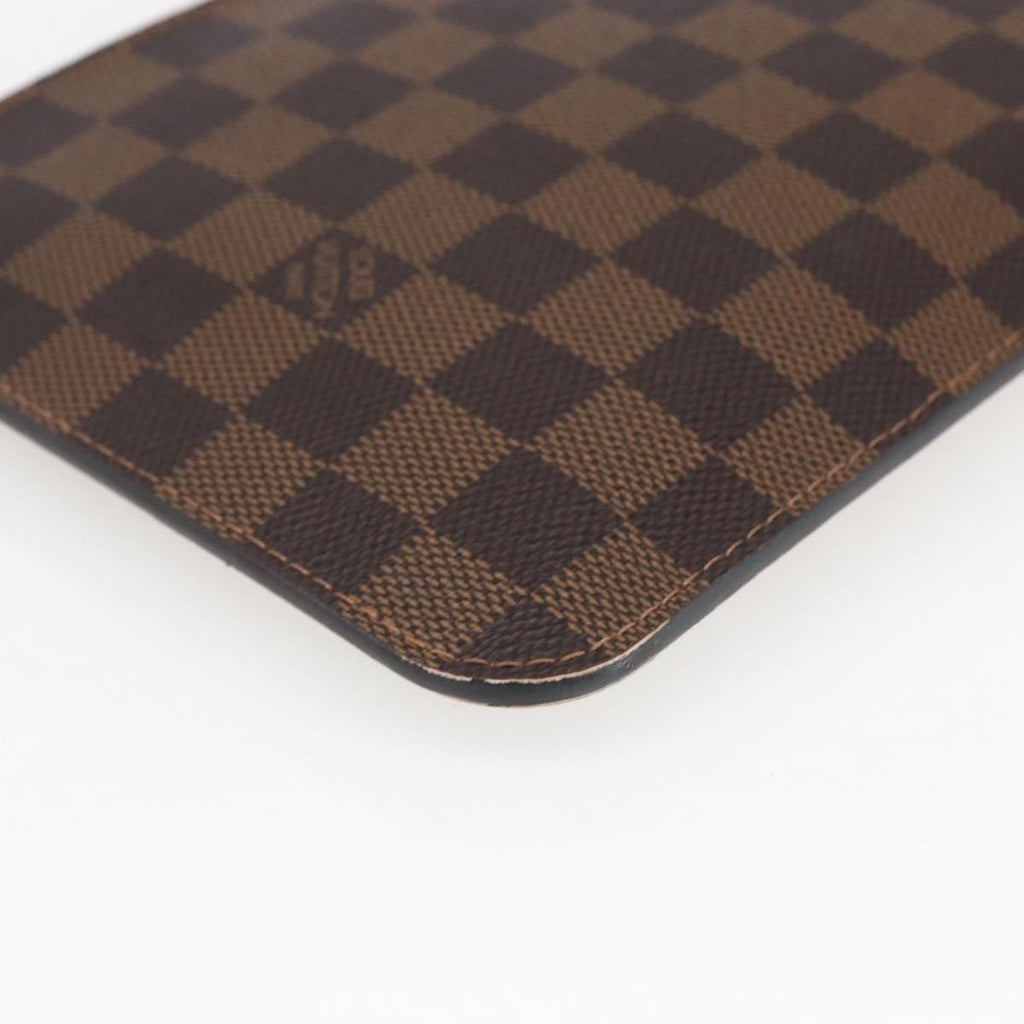 Louis Vuitton Neverfull Pochette Damier Brown Canvas Clutche & Pouche Bag (Pre-Owned)