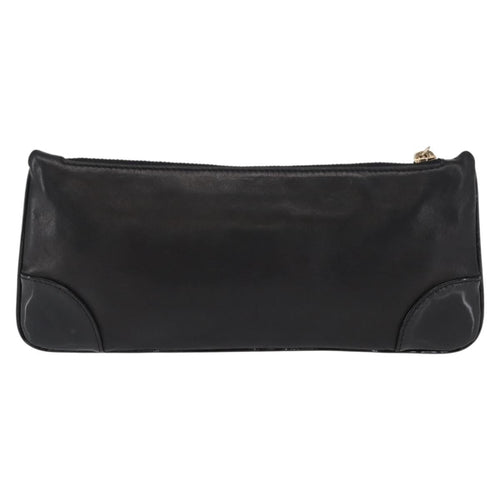 Chanel Camellia Clutch Bag Leather Black Leather Clutche & Pouche Bag (Pre-Owned)