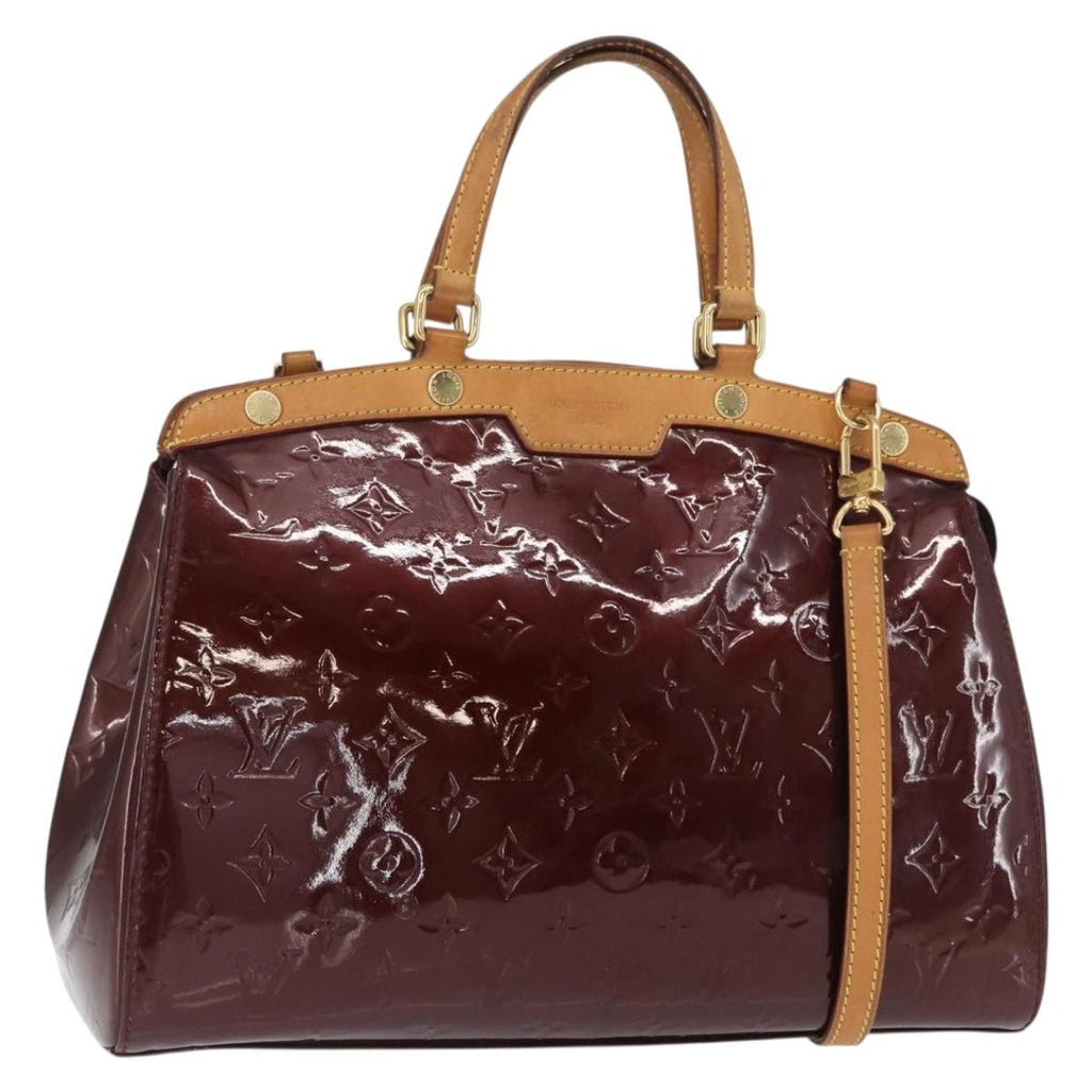 Louis Vuitton Brea Handbag Monogram Vernis Burgundy Patent_Leather Handbag (Pre-Owned)