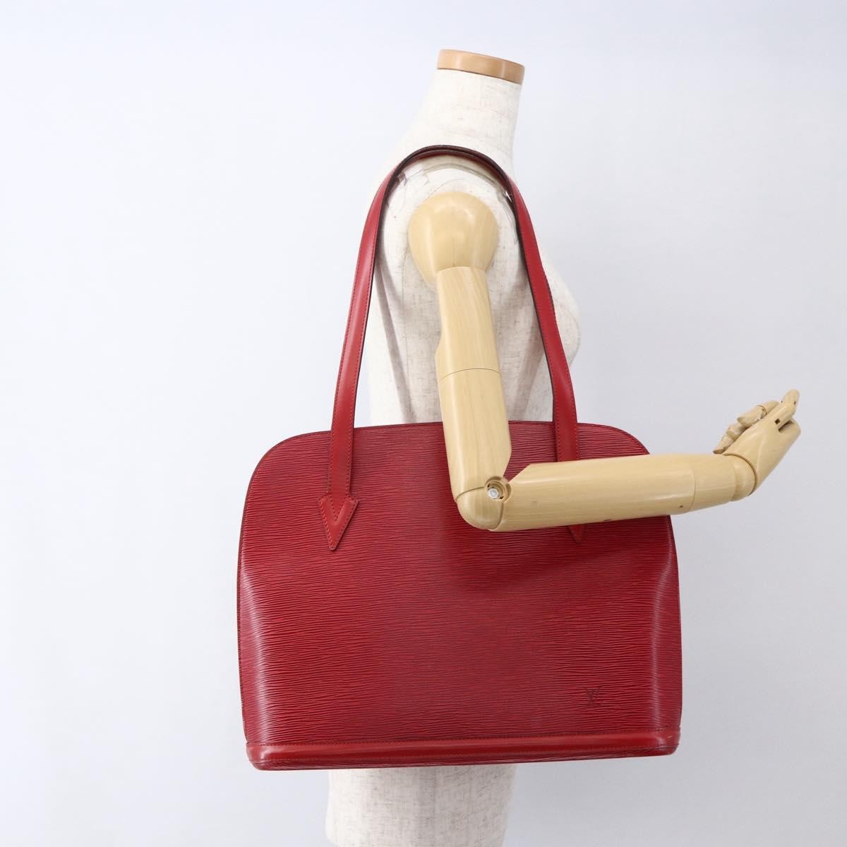 Louis Vuitton Lussac Handbag Epi Leather Red Leather Shoulder Bag Bag (Pre-Owned)