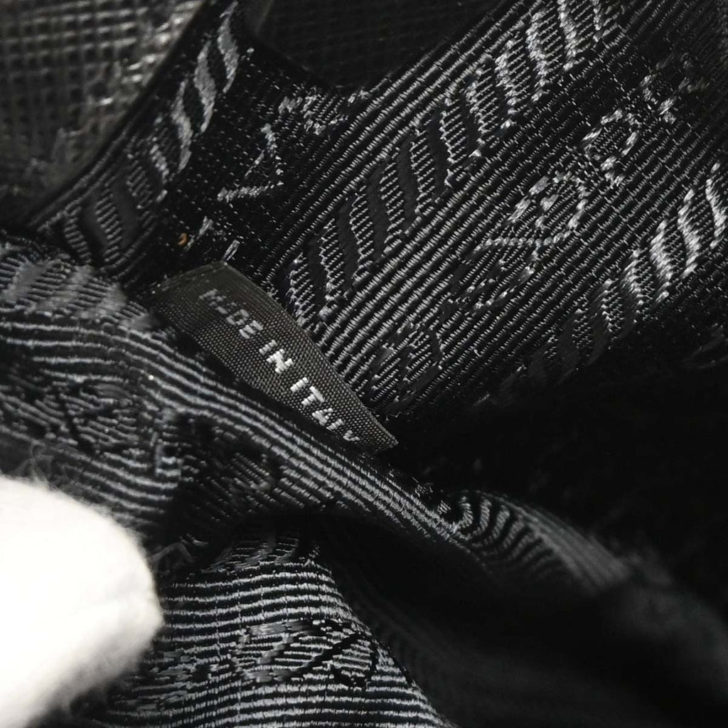 Prada Grommet Galleria Double Zip Tote City Calfskin Black Leather Shoulder Bag Bag (Pre-Owned)