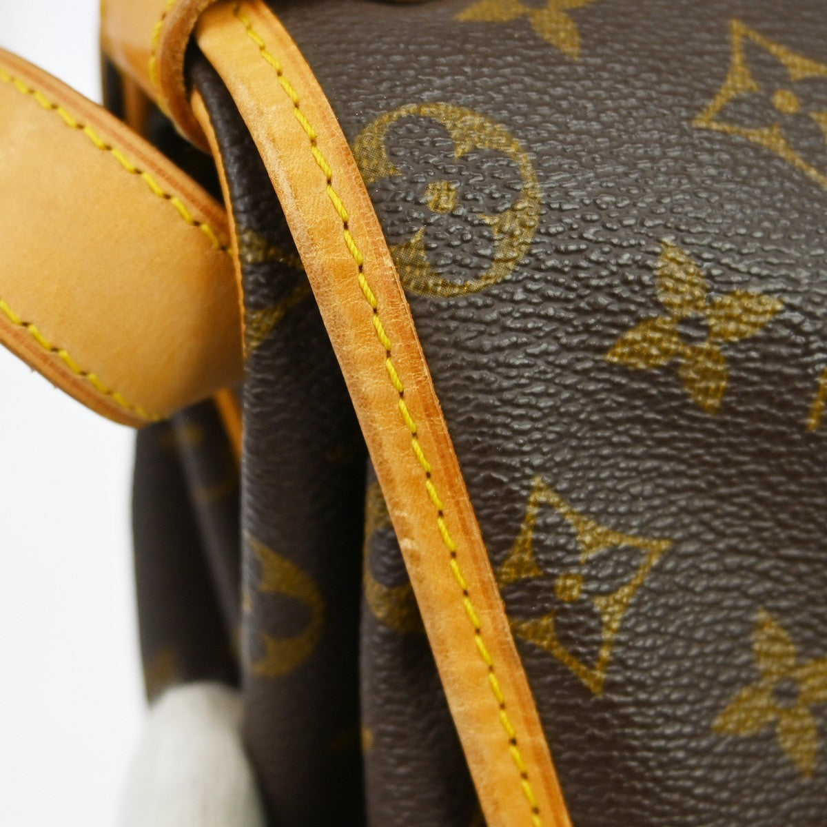 Louis Vuitton Saumur Handbag Monogram Canvas Brown Canvas Shoulder Bag Bag (Pre-Owned)