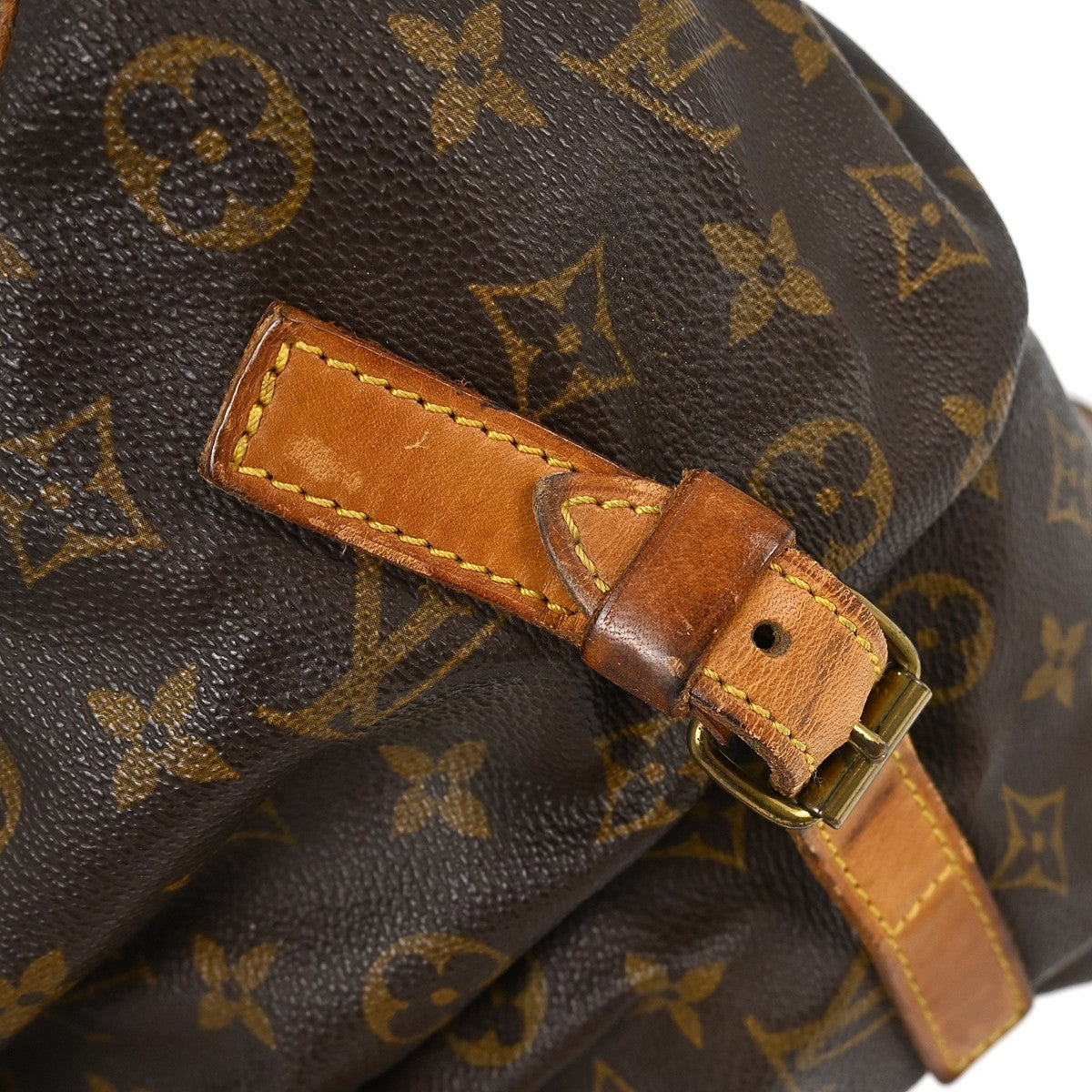 Louis Vuitton Saumur Handbag Monogram Canvas Brown Canvas Shoulder Bag Bag (Pre-Owned)