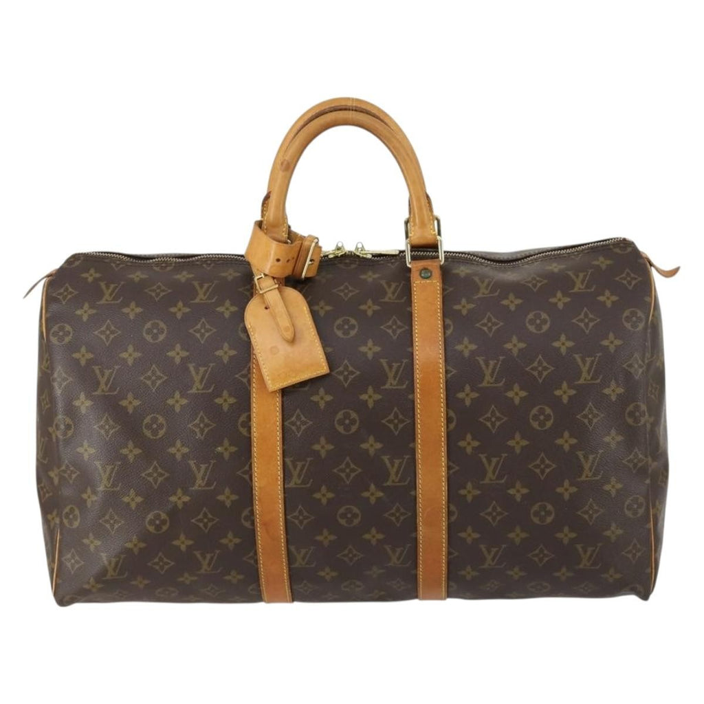Louis Vuitton Keepall Bag Monogram Canvas Brown Canvas Travel Bag Bag (Pre-Owned)