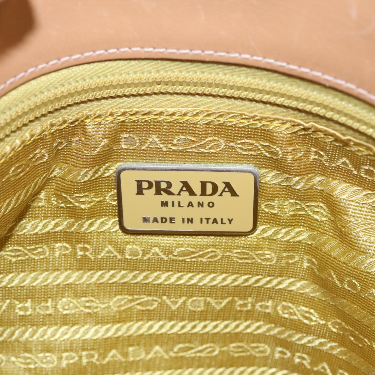 Prada Vintage Shoulder Bag Tessuto Yellow Nylon Shoulder Bag Bag (Pre-Owned)