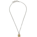 Chanel Vintage Cc Pendent Necklace Plated Metal Silver Silver_Plated Necklace Jewelry (Pre-Owned)