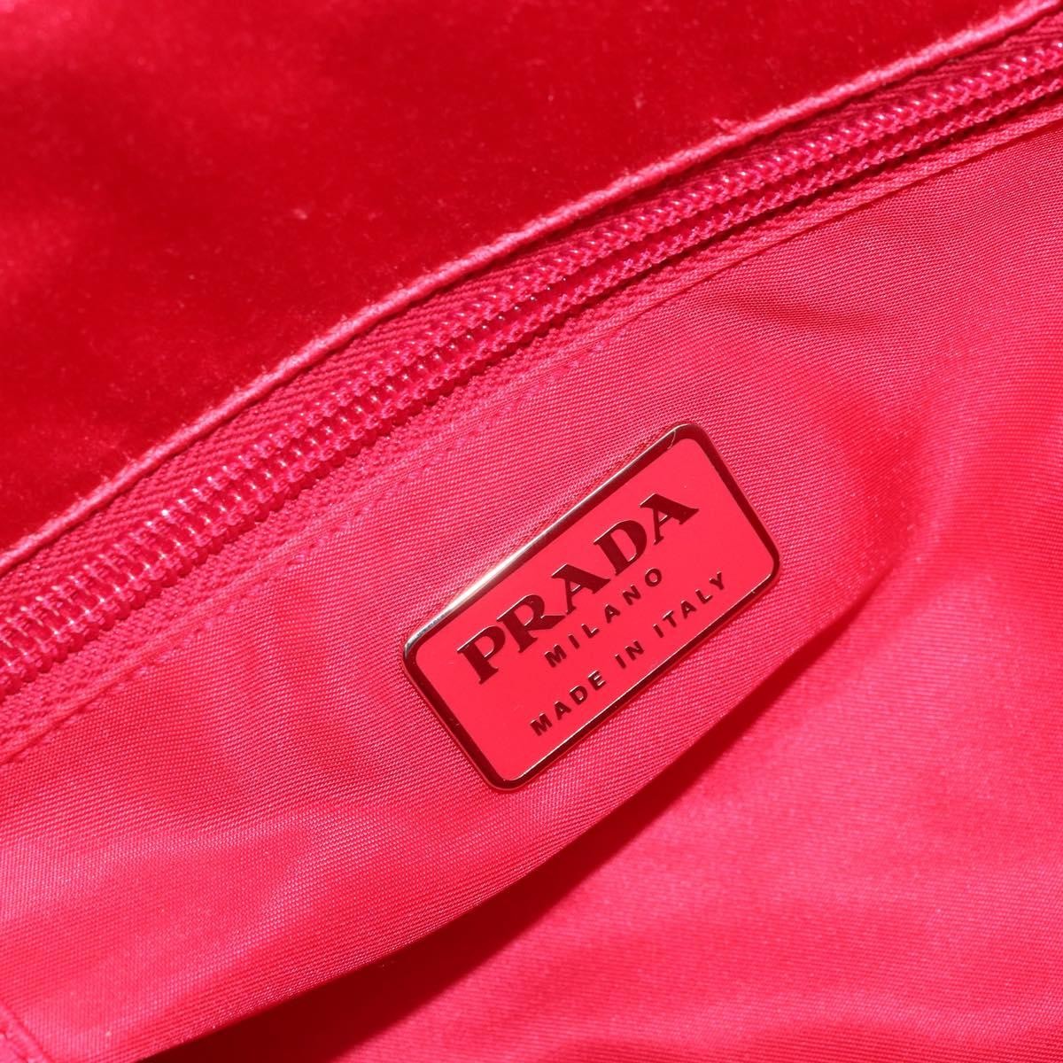 Prada Vintage Handbag Satin Red Satin Handbag (Pre-Owned)