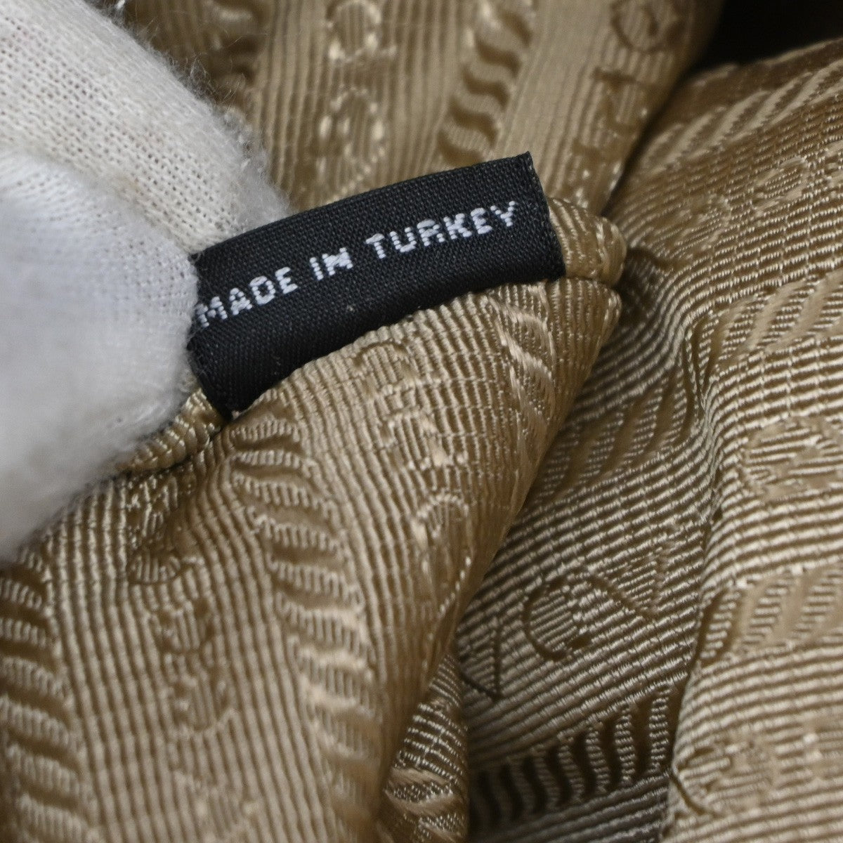 Prada Logo Convertible Tote Canvas With Leather Beige Canvas Tote Bag Bag (Pre-Owned)
