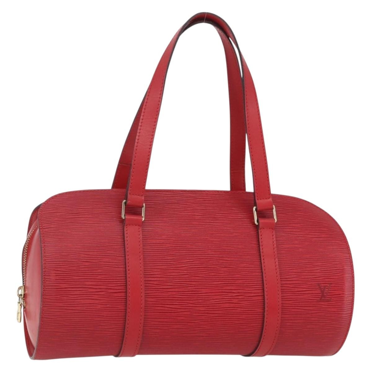 Louis Vuitton Soufflot Handbag Epi Leather Red Leather Shoulder Bag Bag (Pre-Owned)