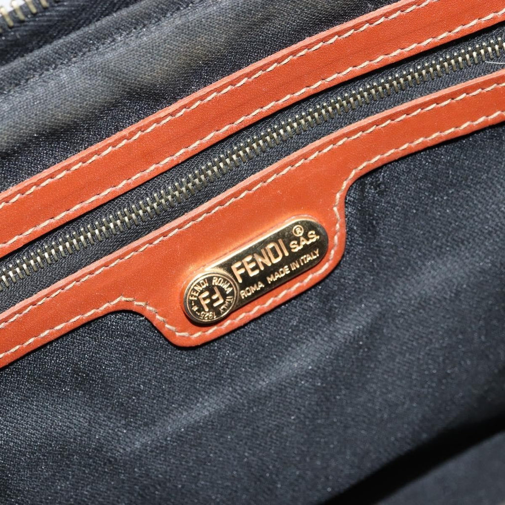 Fendi Vintage Pequin Convertible Boston Bag Coated Canvas Brown Canvas Handbag (Pre-Owned)