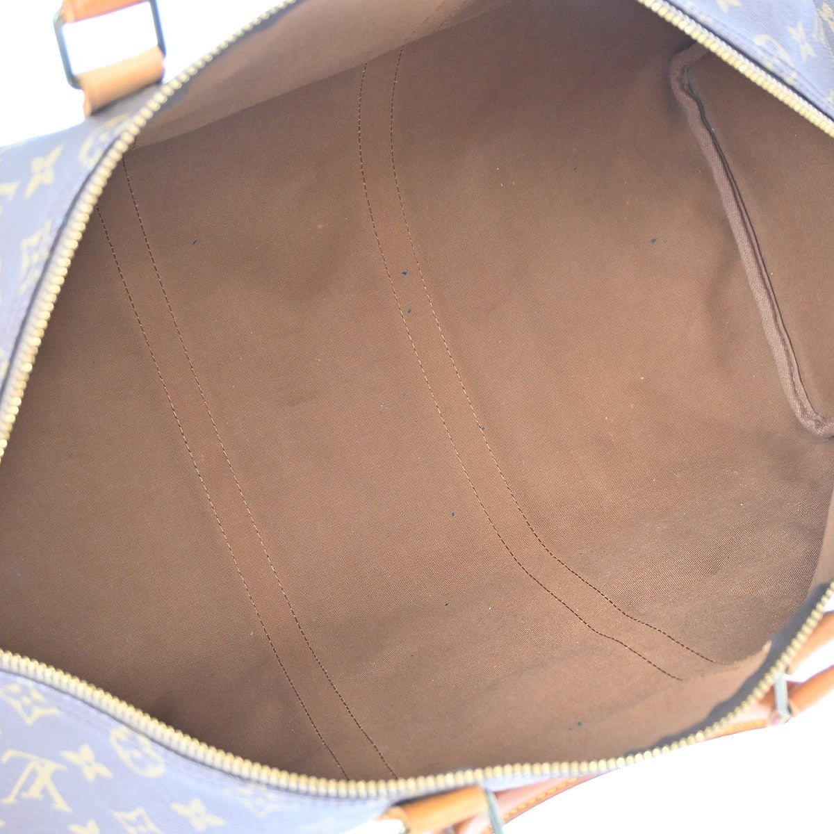 Louis Vuitton Keepall Bag Monogram Canvas Brown Canvas Travel Bag Bag (Pre-Owned)