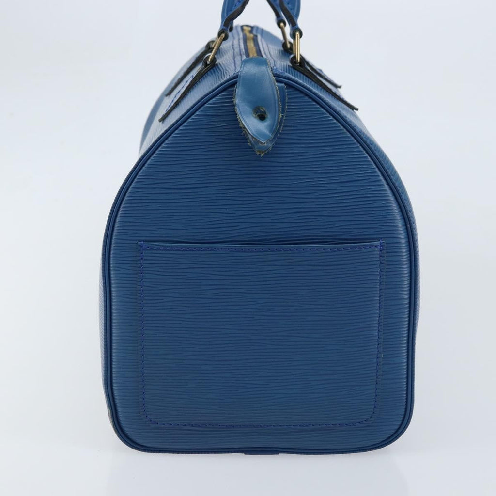 Louis Vuitton Speedy Handbag Epi Leather Blue Leather Handbag (Pre-Owned)
