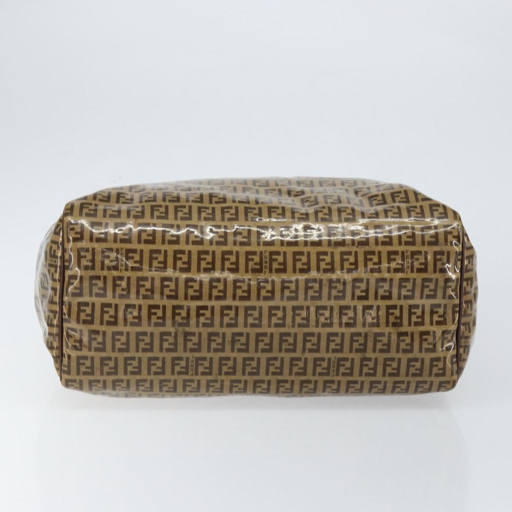 Fendi Zip Tote Canvas Beige Canvas Tote Bag Bag (Pre-Owned)