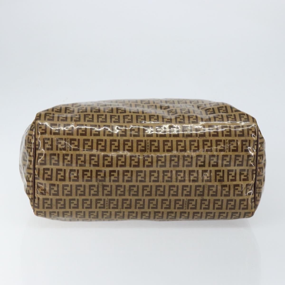 Fendi Zip Tote Canvas Beige Canvas Tote Bag Bag (Pre-Owned)