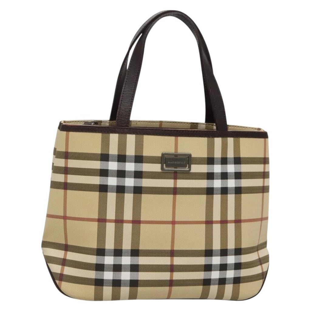 Burberry Nova Check Handbag Nova Check Canvas Beige Canvas Handbag (Pre-Owned)