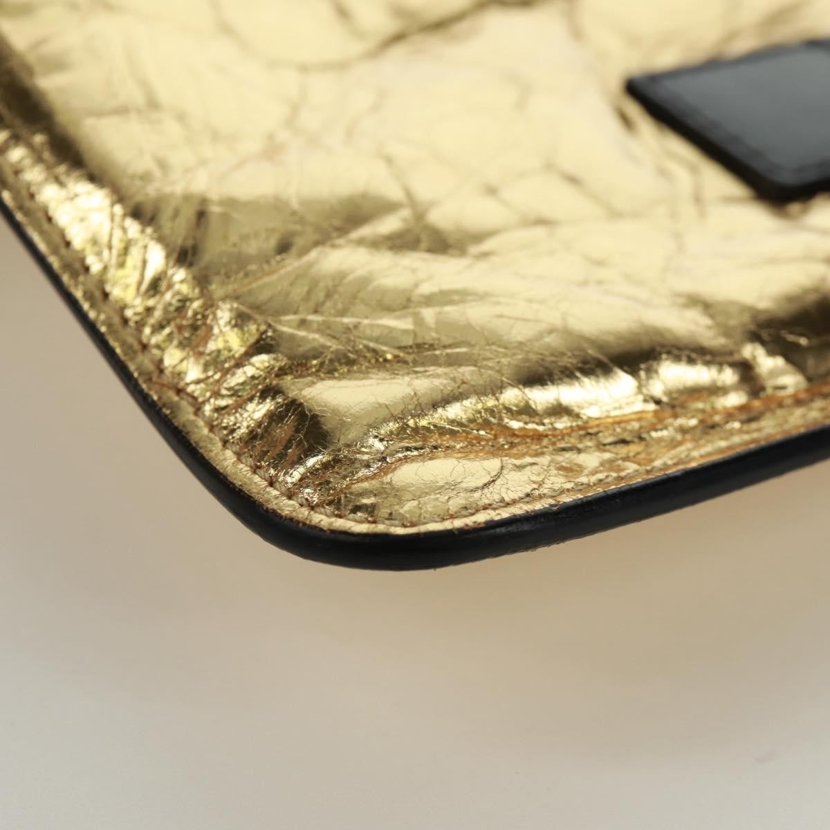 Chanel Feminine Pouch Crinkled Leather Gold Leather Clutche & Pouche Bag (Pre-Owned)