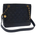 Chanel Vintage Shoulder Bag Leather Navy Leather Shoulder Bag Bag (Pre-Owned)