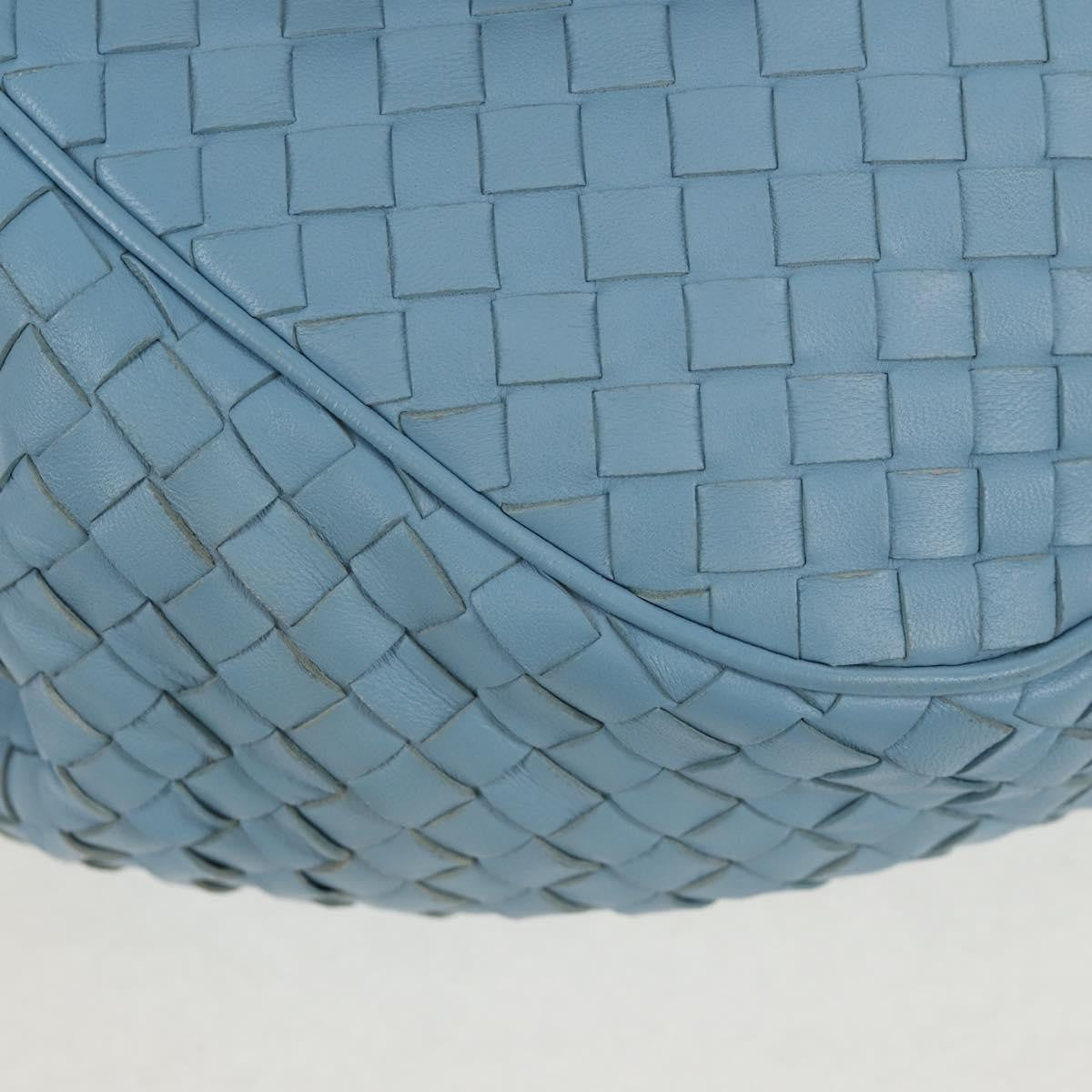 Bottega Veneta Intrecciato Shoulder Bag Leather Blue Leather Shoulder Bag Bag (Pre-Owned)