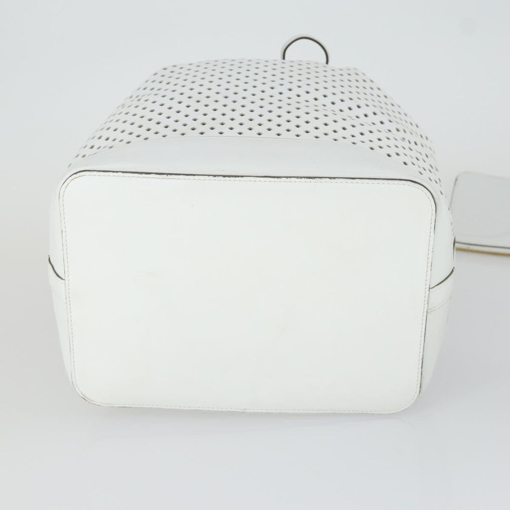 Louis Vuitton Flore Noe Handbag Perforated Leather White Leather Shoulder Bag Bag (Pre-Owned)