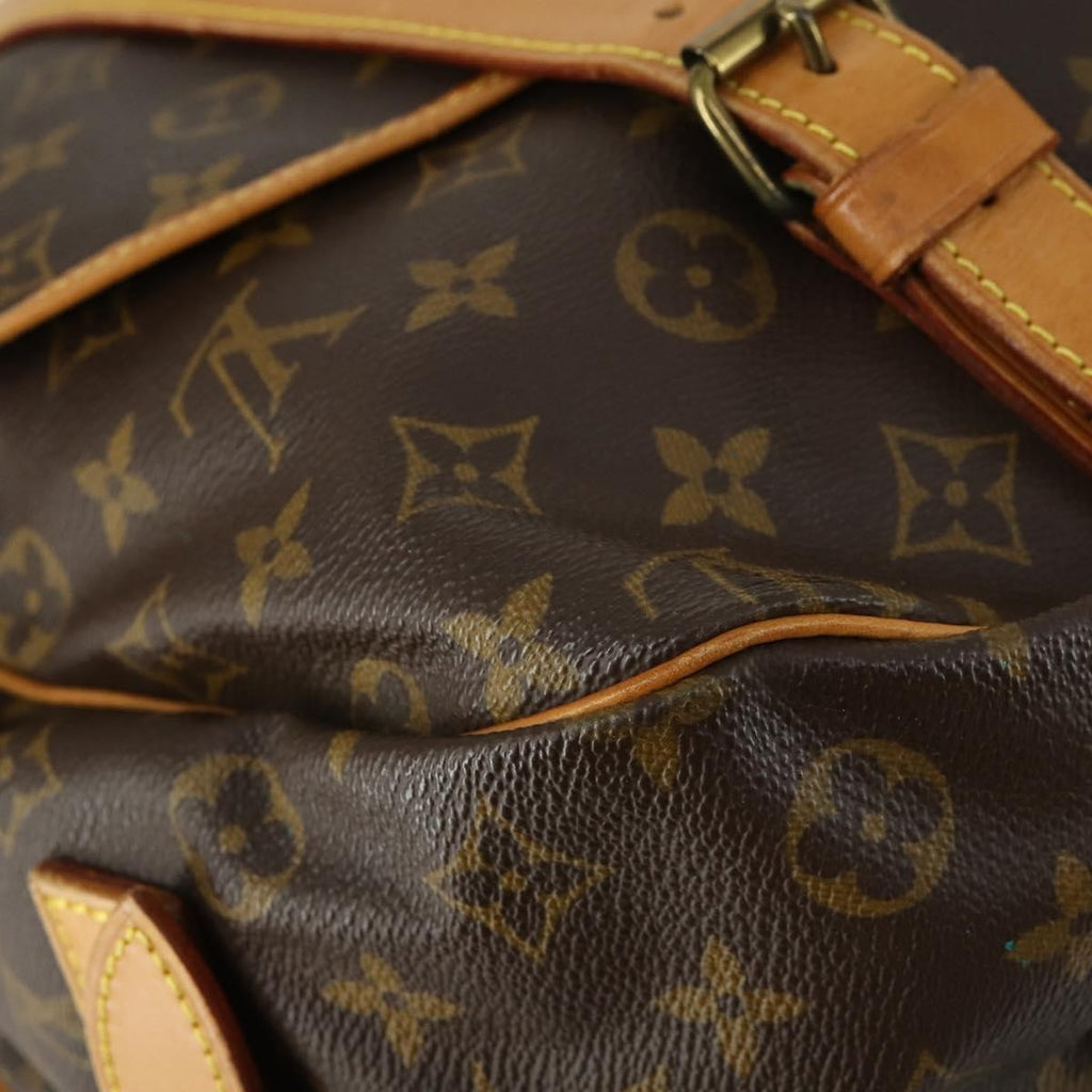Louis Vuitton Saumur Handbag Monogram Canvas Brown Canvas Shoulder Bag Bag (Pre-Owned)