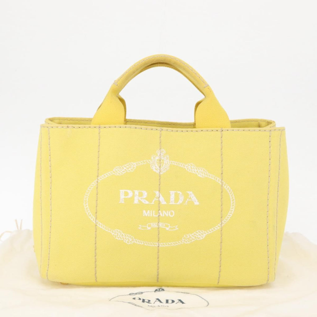 Prada Canapa Convertible Tote Canvas Gold Canvas Tote Bag Bag (Pre-Owned)