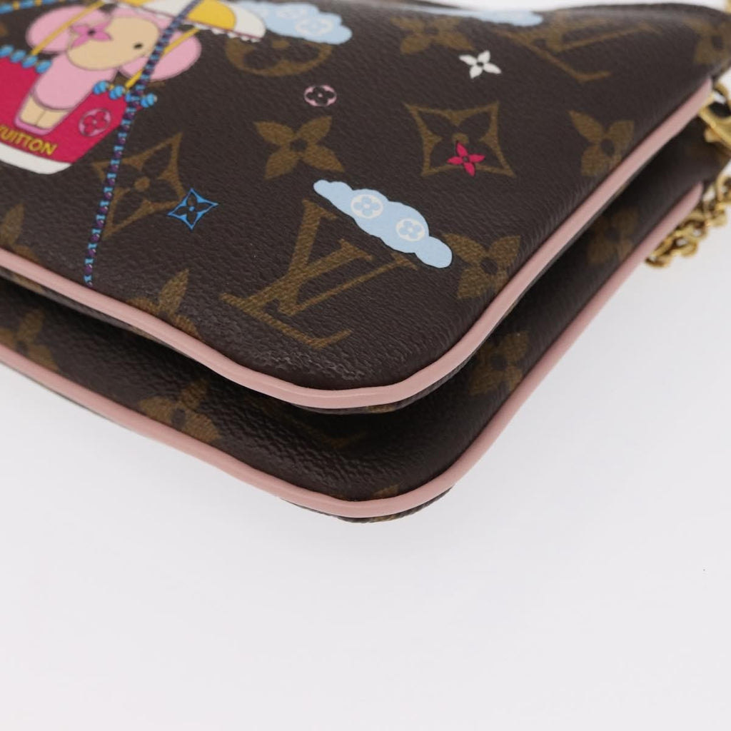 Louis Vuitton Double Zip Pochette Limited Edition Vivienne Xmas Monogram Canvas Brown Canvas Clutche & Pouche Bag (Pre-Owned)