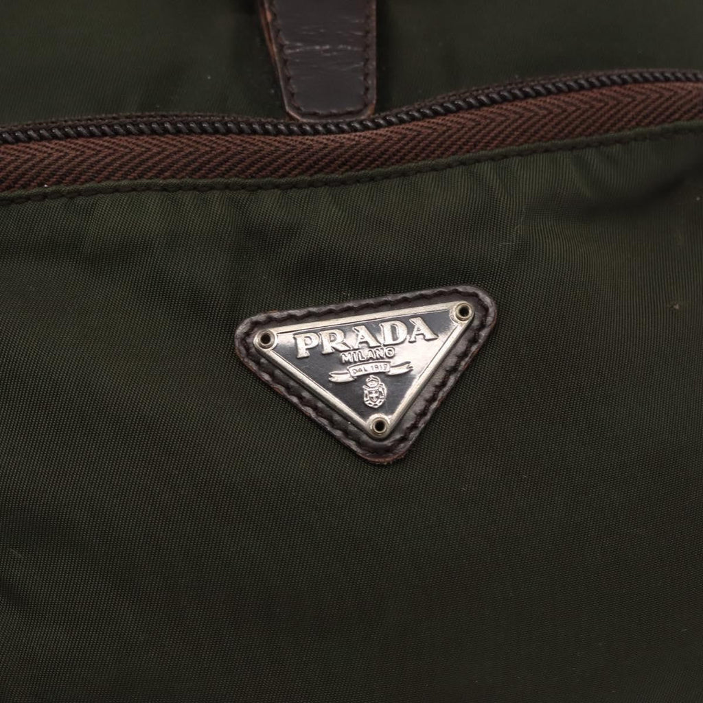 Prada Front Pocket Backpack Tessuto Khaki Nylon Backpack Bag (Pre-Owned)
