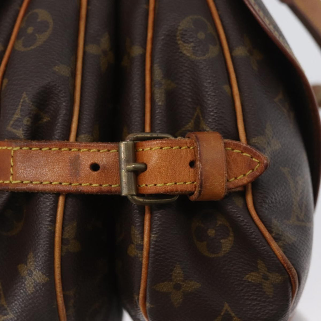 Louis Vuitton Saumur Handbag Monogram Canvas Brown Canvas Shoulder Bag Bag (Pre-Owned)