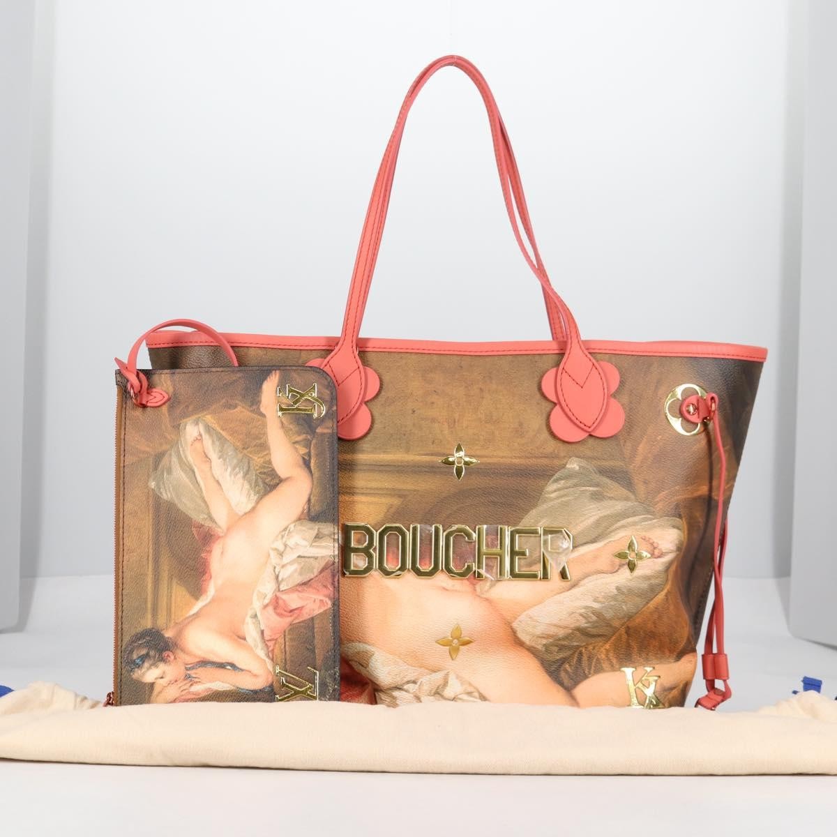 Louis Vuitton Neverfull Nm Tote Limited Edition Jeff Koons Boucher Print Canvas Multicolour Canvas Tote Bag Bag (Pre-Owned)