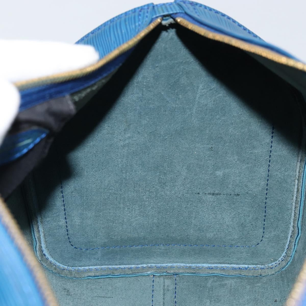 Louis Vuitton Speedy Handbag Epi Leather Blue Leather Handbag (Pre-Owned)