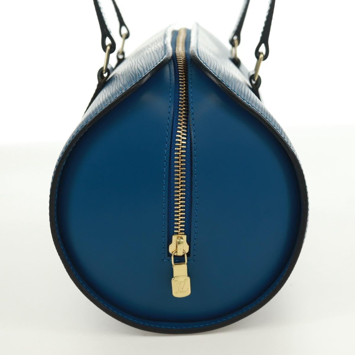 Louis Vuitton Soufflot Handbag Epi Leather Blue Leather Shoulder Bag Bag (Pre-Owned)