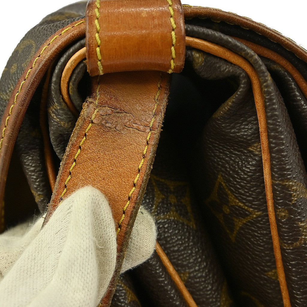 Louis Vuitton Saumur Handbag Monogram Canvas Brown Canvas Shoulder Bag Bag (Pre-Owned)