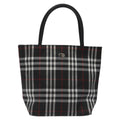 Burberry Nova Check Tote Nylon Black Nylon Handbag (Pre-Owned)
