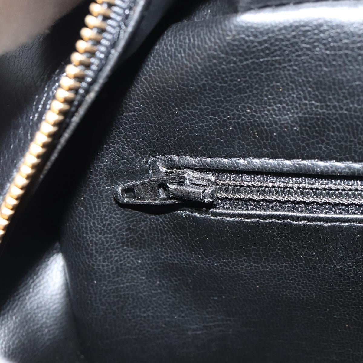 Chanel Vintage Toiletry Pouch Leather Black Leather Clutche & Pouche Bag (Pre-Owned)