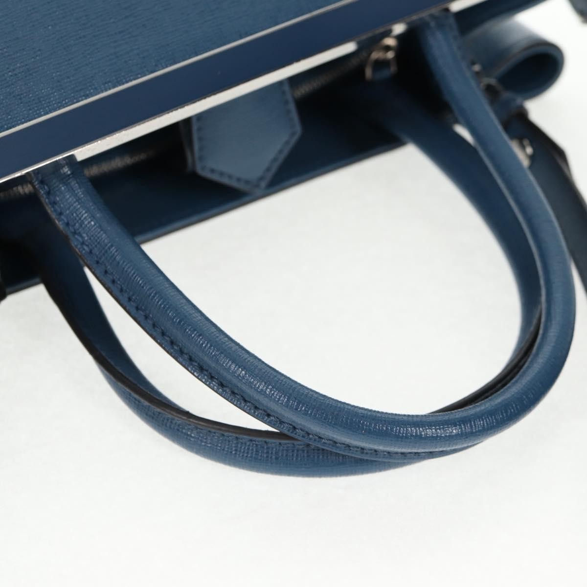 Fendi 2Jours Bag Leather Blue Leather Bag (Pre-Owned)