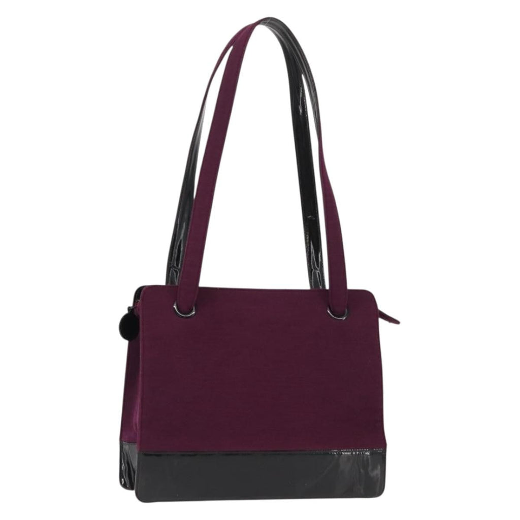 Chanel Vintage Logo Tote Cotton Purple Cotton Tote Bag Bag (Pre-Owned)
