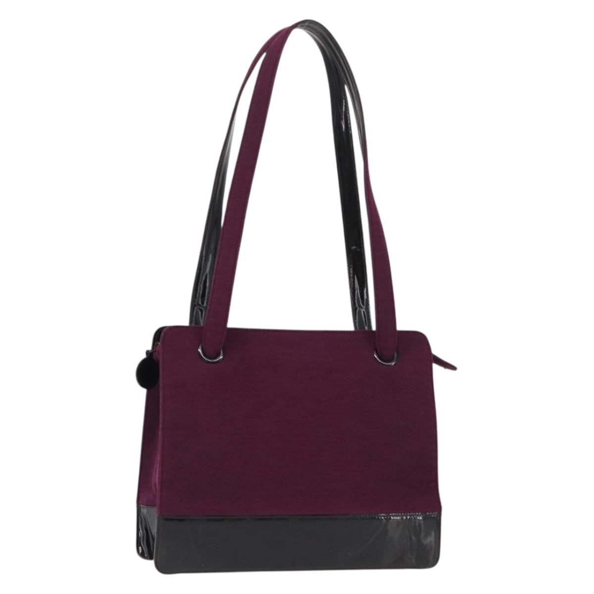 Chanel Vintage Logo Tote Cotton Purple Cotton Tote Bag Bag (Pre-Owned)