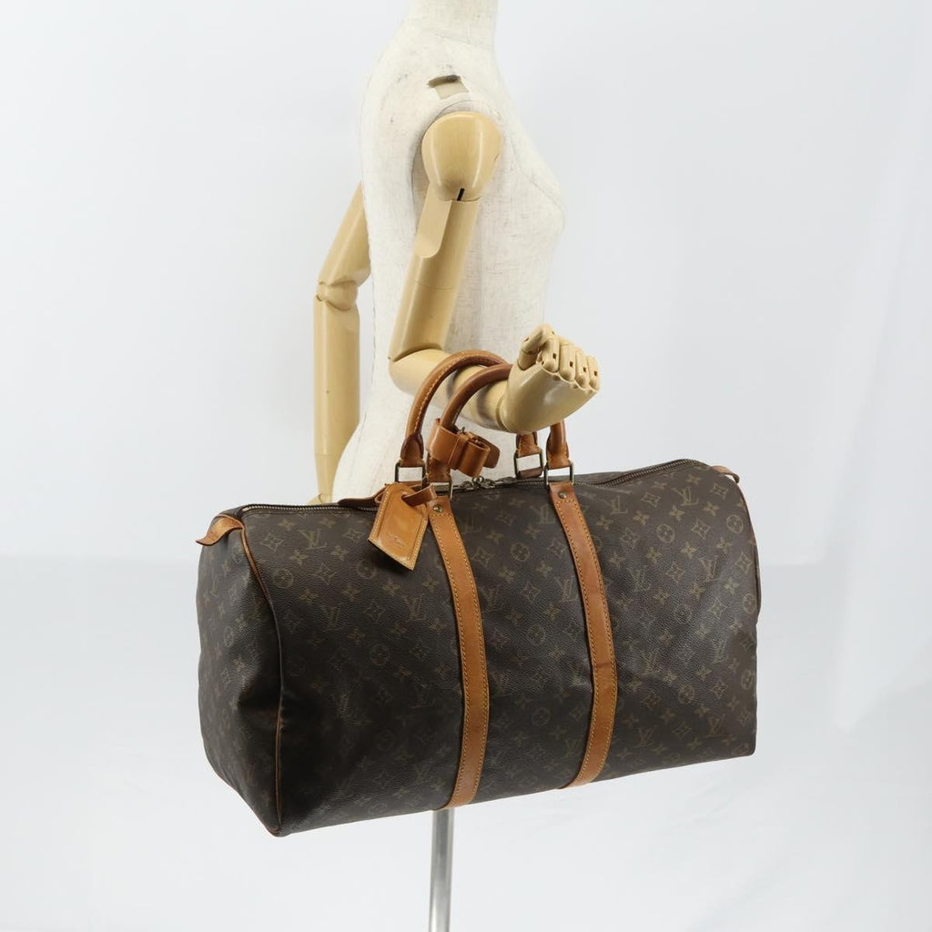 Louis Vuitton Keepall Bag Monogram Canvas Brown Canvas Travel Bag Bag (Pre-Owned)