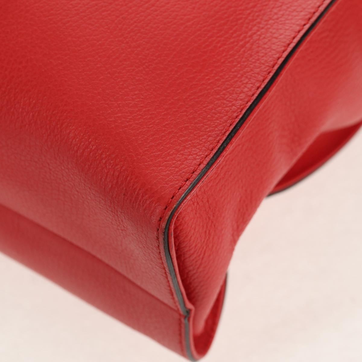Gucci Grand Prix Interlocking Gg Tote Grainy Leather Red Leather Tote Bag Bag (Pre-Owned)