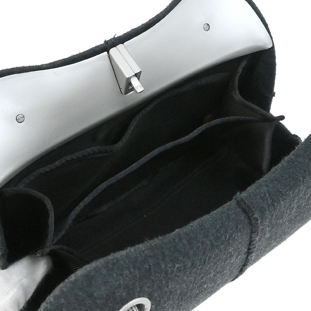 Chanel Millennium Shoulder Bag Felt Gray Canvas Shoulder Bag Bag (Pre-Owned)