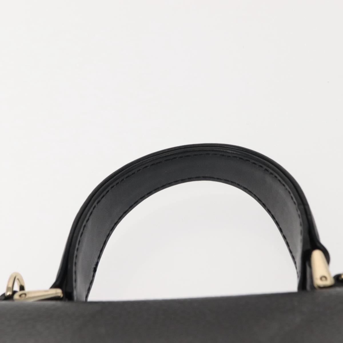 Burberry Vintage Handbag Leather Black Leather Handbag (Pre-Owned)
