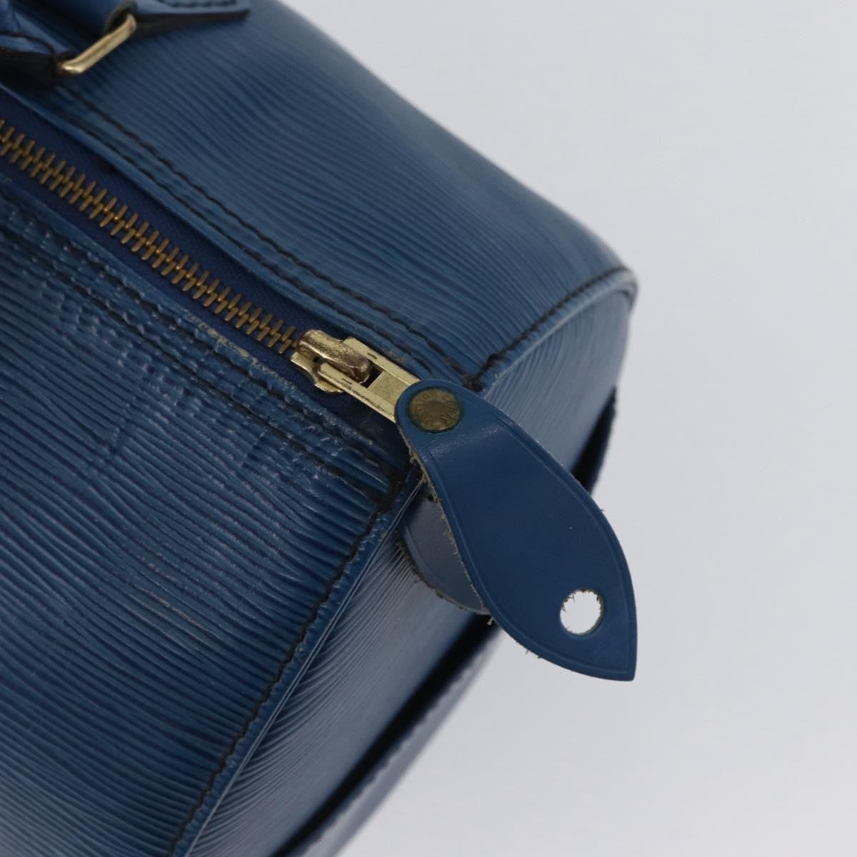 Louis Vuitton Speedy Handbag Epi Leather Blue Leather Handbag (Pre-Owned)