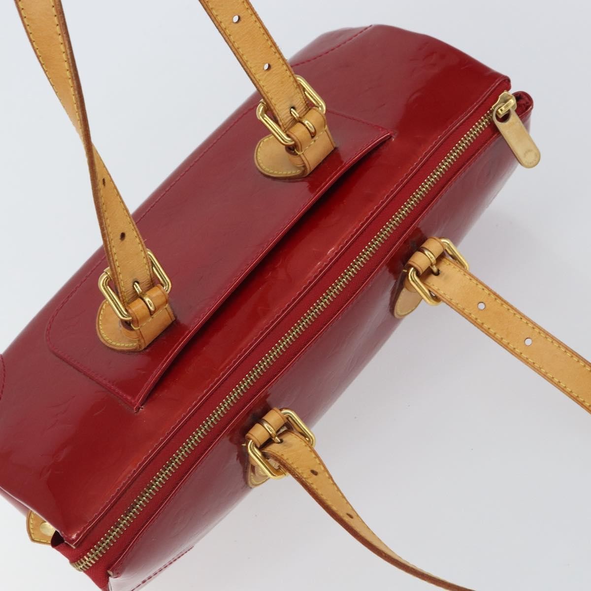 Louis Vuitton Rosewood Avenue Handbag Monogram Vernis Red Patent_Leather Handbag (Pre-Owned)