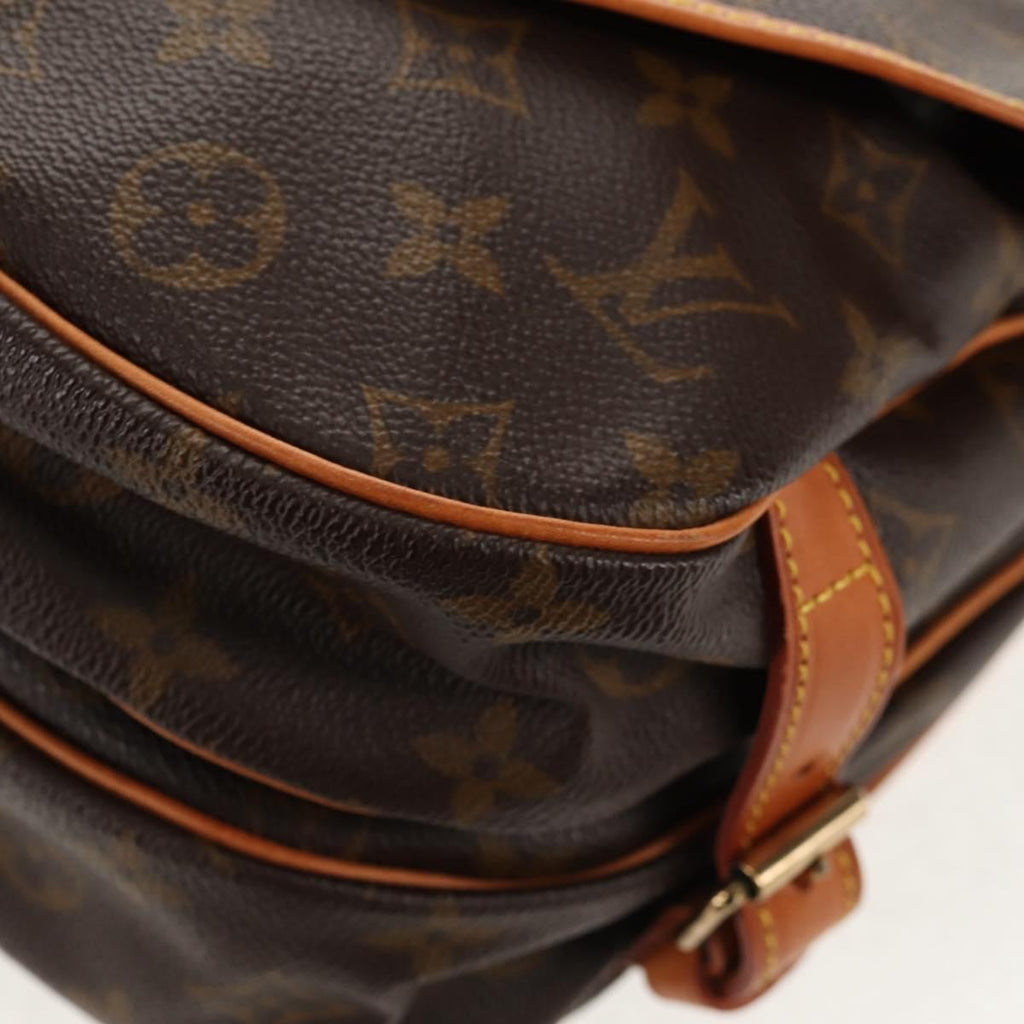 Louis Vuitton Saumur Handbag Monogram Canvas Brown Canvas Shoulder Bag Bag (Pre-Owned)