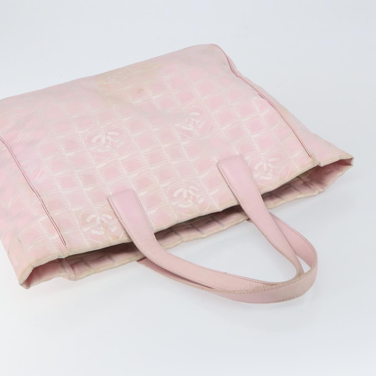 Chanel Travel Line Tote Nylon Pink Nylon Bag (Pre-Owned)